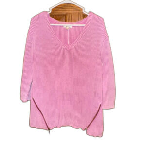 Tyler Boe Women's Pink Jumper vneck sweater size large